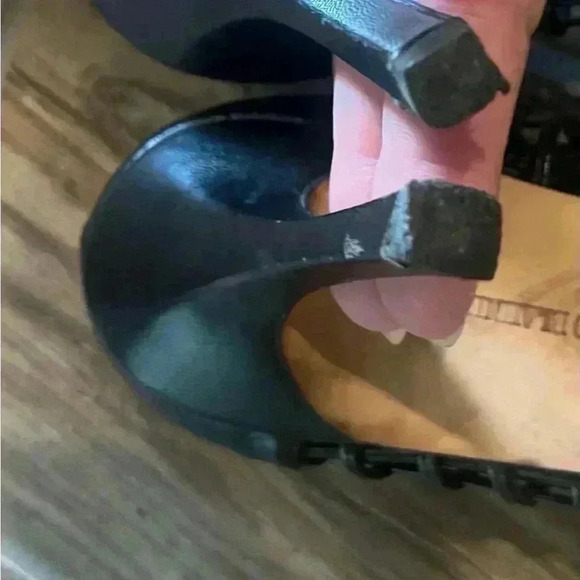 Manolo Blahnik Black Peep Toe Heels - Picture 6 of 6